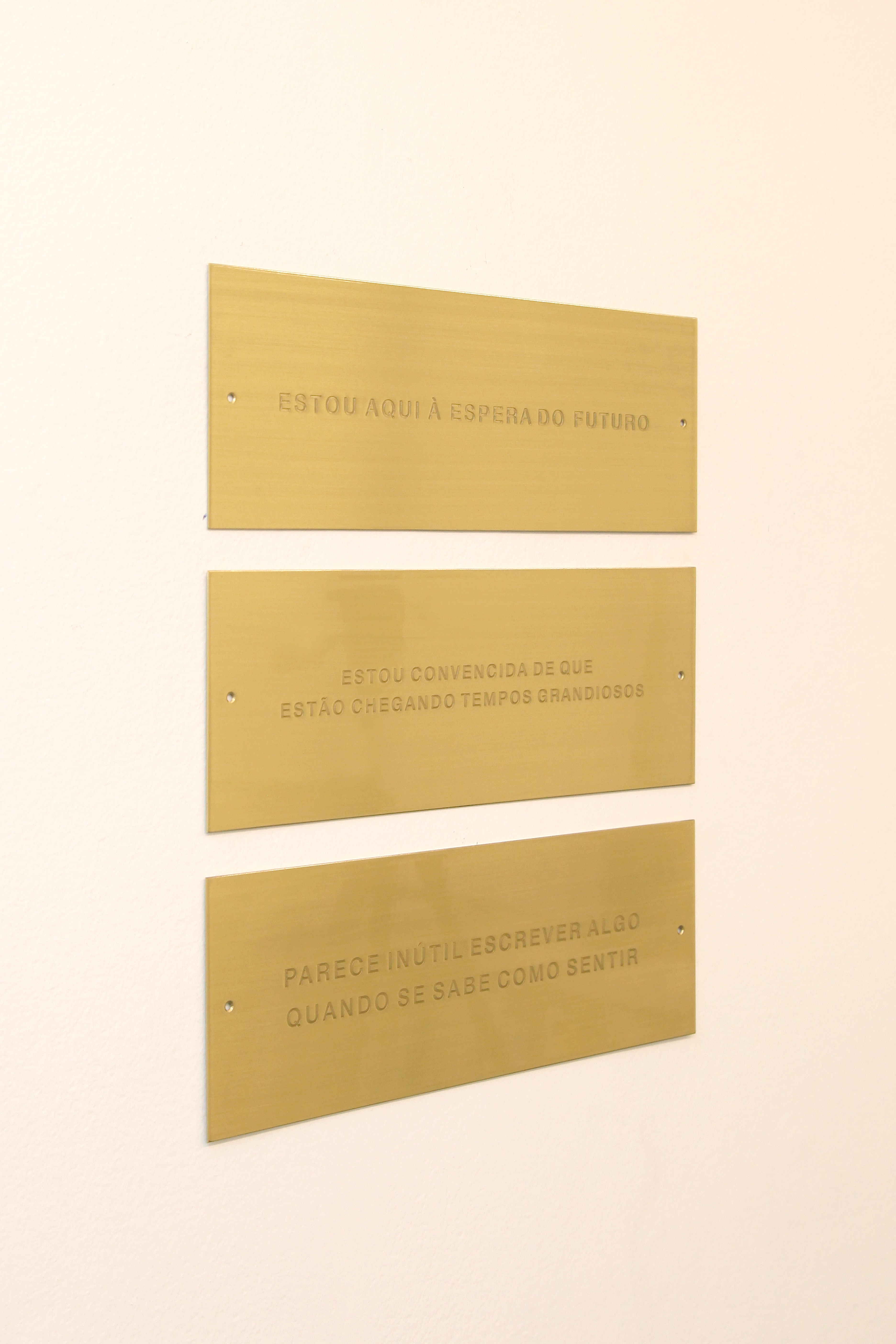 série "In Memoriam", 2020     10,5 x 30 cm cada  Placa em latão (políptico)  Edição de 3