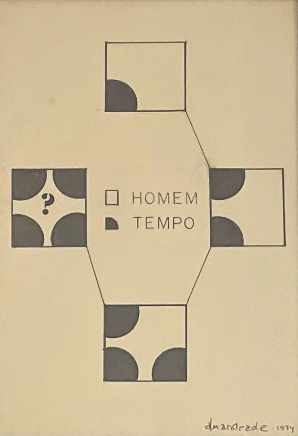 07. Almandrade. ALMA125. Sem título (HOMEM TEMPO), poemas visuais, Nanquim sobre papel.22 x 15 cm