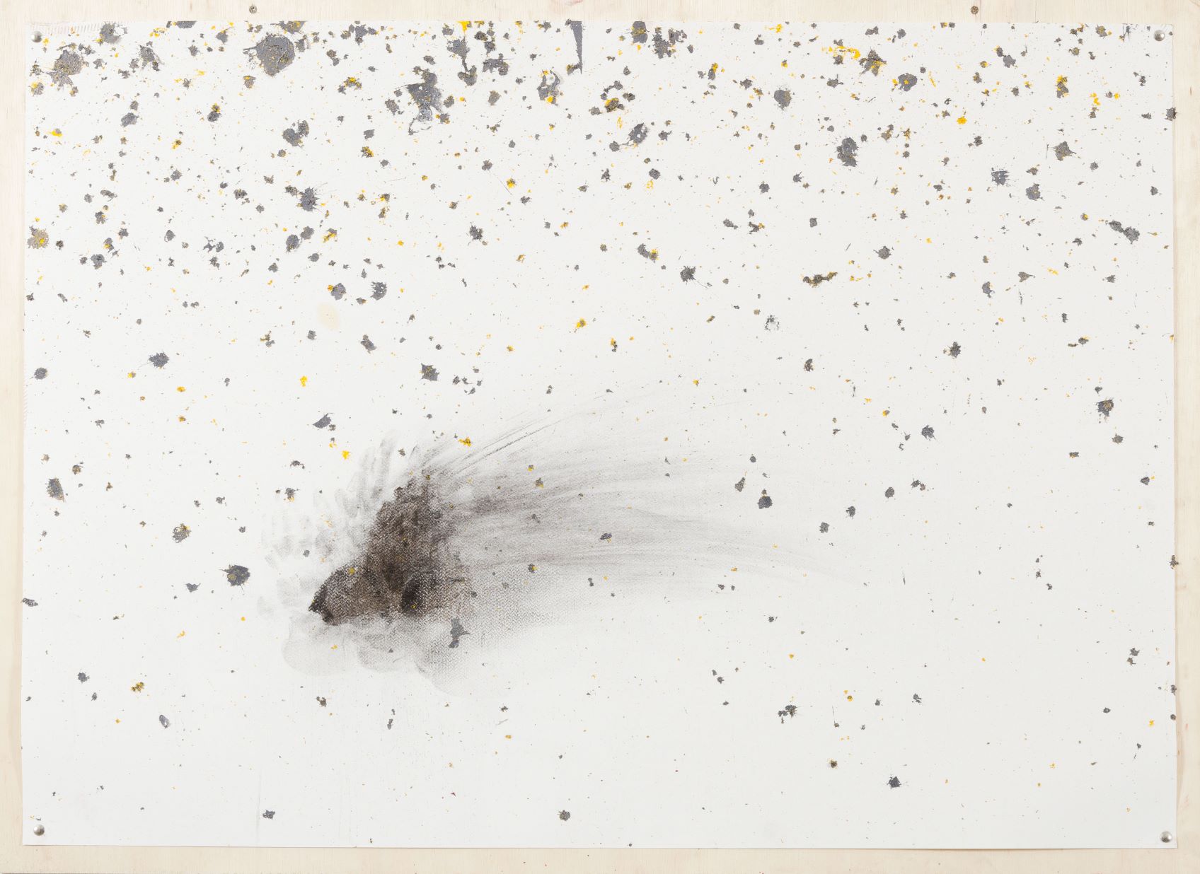 55,paulo lobo.meteoro 05, 2017, carvão e chumbo sobre papel algodão 300mg, suporte 75x102cm moldura 82x112cm