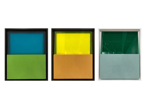 Henrik Eiben
Risadinha Rio, 2018
Moldura em madeira, tela e acrílico tingido
50 x 40 cm cada