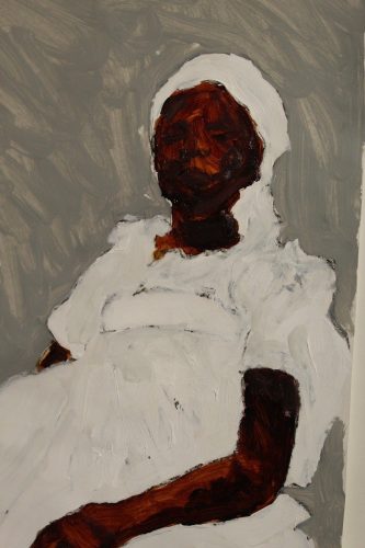 Moisés Patricio
Mãe Valéria de Oxum, 2020
Acrílica sobre papel algodão
108 x 78 cm