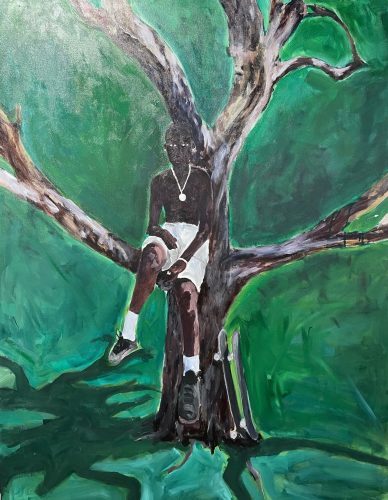 Matheus Marques Abu
SIGO NA SOMBRA, 2022
Massa Acrílica, cola e tinta acrílica sobre tela
130 x 110 x 7 cm