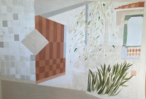 Aominê (Renan Aguena)
Sem Tí tulo | Untitled
Tinta de parede e lápis de marceneiro e canetão sobre lona de algodã o preparada
Wall paint, carpenter’s pencil, and marker on prepared cotton canvas
144 x 204  cm | 56.7 x 80.3 in