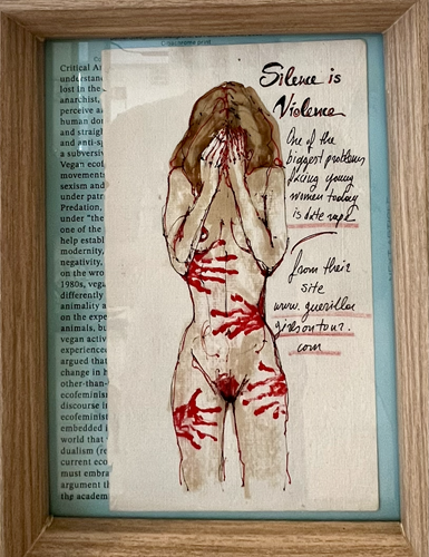 Demi Kaia
Silêncio é violência | Silence is violence, 2011
Tinta e lápis sobre papel | ink and pencil on paper
20 x 21 cm | 7 x 8 in